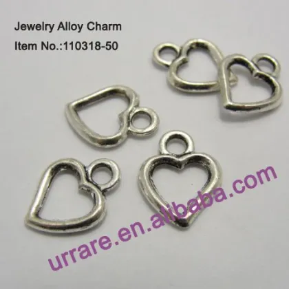 Elegant Heart Shape Jewelry Alloy Charm