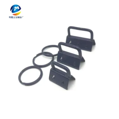 Metal Keyring with Colour Ribbon Tail Clip Hanging Clip