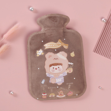 Mini mini caricature en peluche bouteille d'eau chaude pour poches
