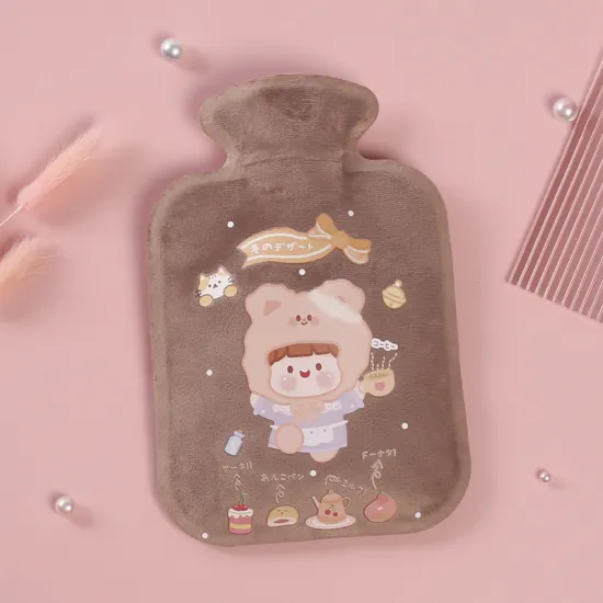 Cute Mini Plush Cartoon Hot Water Bottle for Pockets