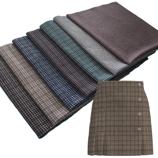 woven wool blend houndstooth fabric for winter cloth