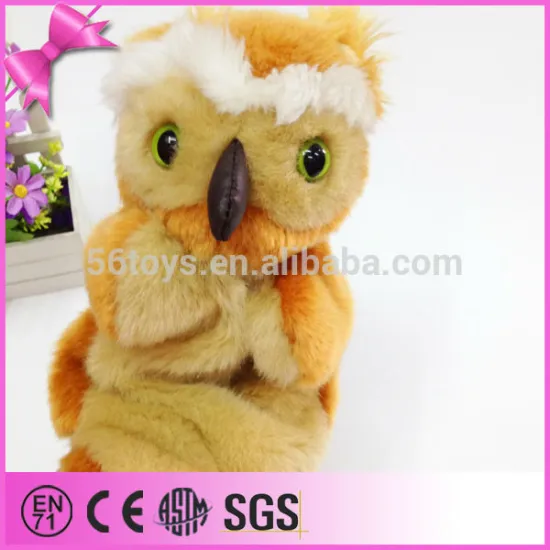 Unique style children plush toys soft owl puppet