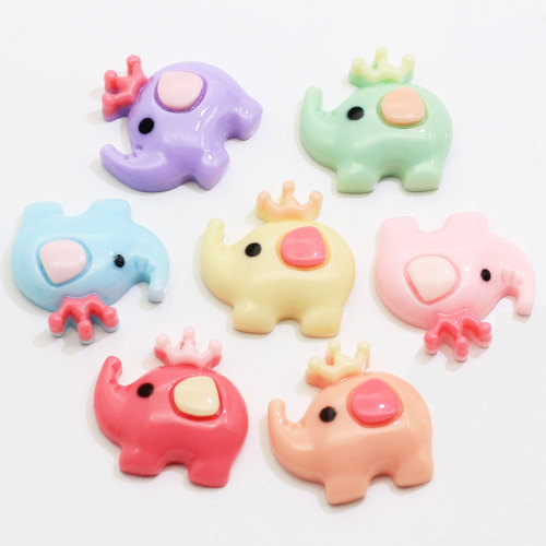 Cartoon Mini Elephant Shaped Resin Cabochon Flatback Beads 100pcs/bag For Toy Decor Kids Handmade Craft Decorative Charms