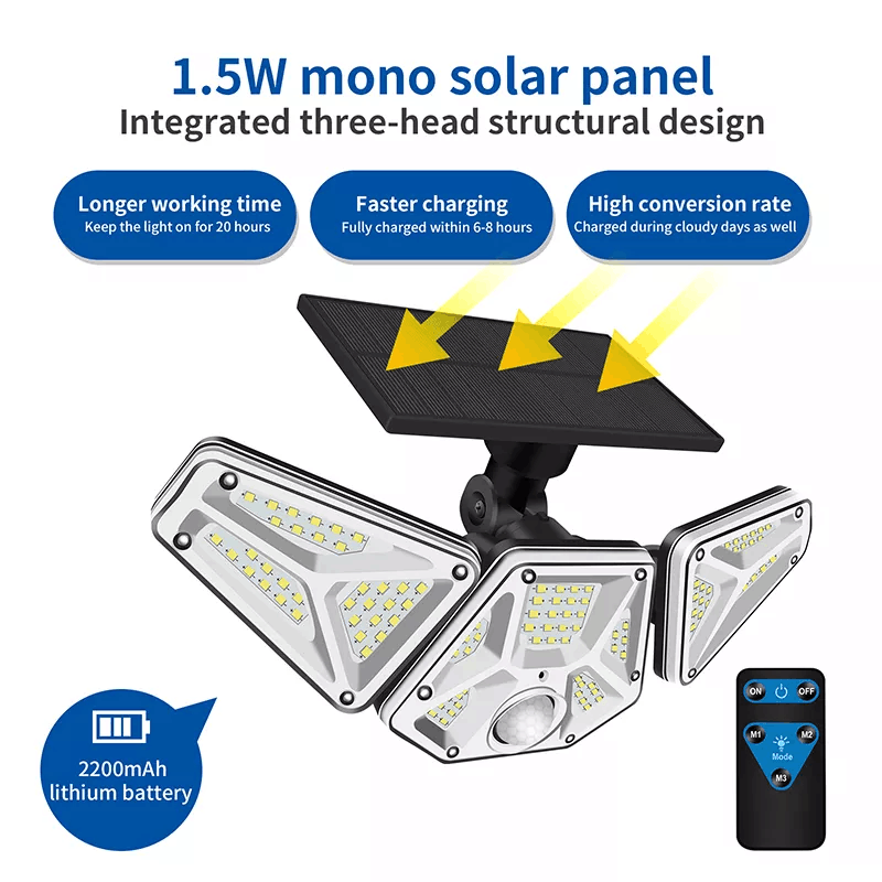 3 Head Solar Wall Lights