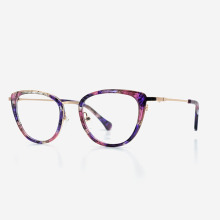 Cat Eye combined acetate and metal Optical Frames