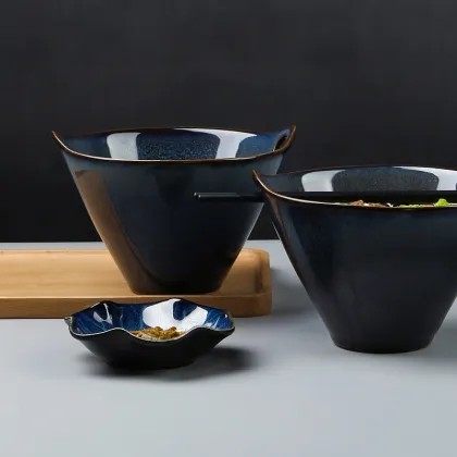 Beautiful Design Large Ramen Porcelain Bucket Instant Noodle Bowl