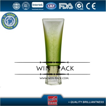 green cosmetic cream airless tube,empty cream tube,cream tube with acrylic lid