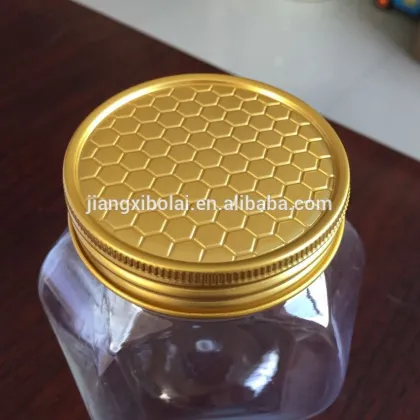 500g plastic mason jars and honey bottle with honey comb golden metal lid