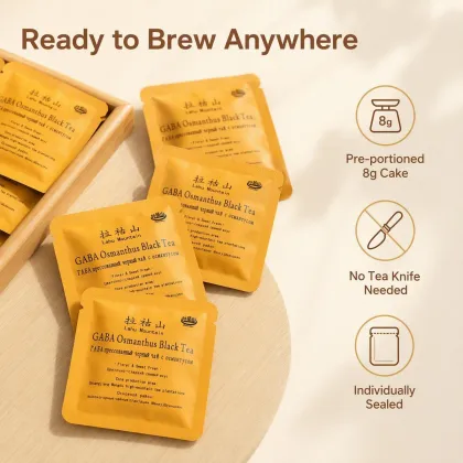 2026 Vintage Premium Chinese GABA Osmanthus Black Tea, Natural Sweet Osmanthus Scent, 8g Mini Compressed Square Tea Slabs, Pack