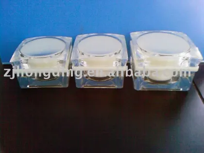 acrylic plastic square cosmetic jar packaging