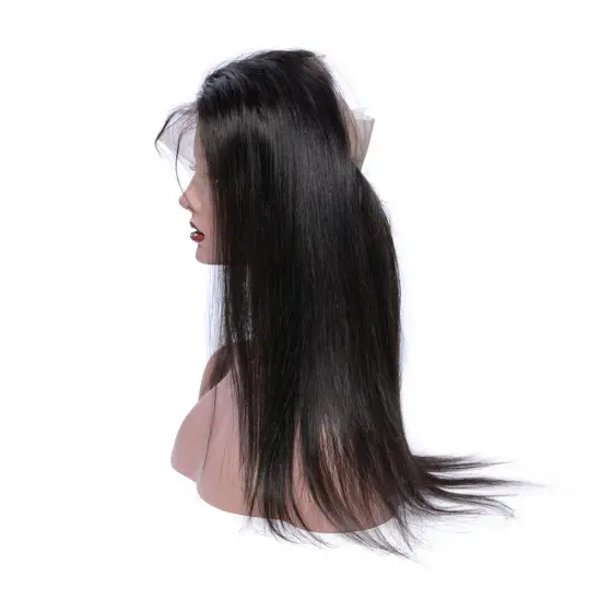 100 Unprocessed Silk Straight Human Hair 360 Degrees Lace Frontal Closure With Baby Hair