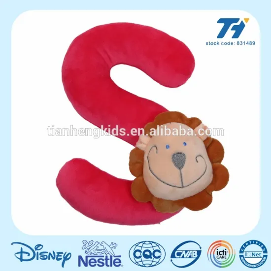 Custom S alphabet letter toys for study and educational lion puzzle stuffed toys
