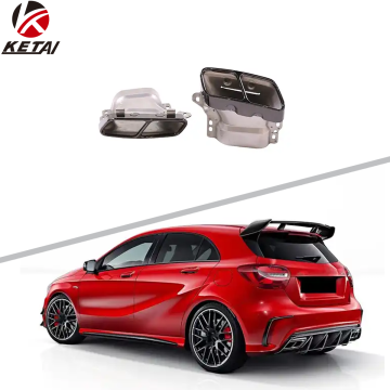 Pipa ekor stainless steel perak atau hitam A45 untuk Benz W176 2013-2018