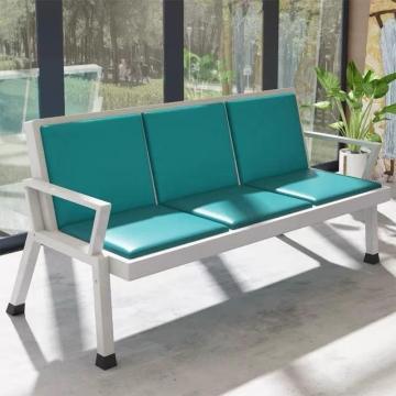 Gold Wood Frame Leather Double Seats for Waiting Areas