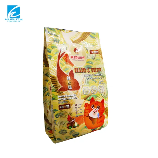 Custom Printed Plastic Resealable Stand Up Gusset Pet Food Packaging Bags with Zipper