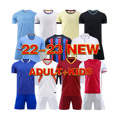 21/22 Custom Football Jersey Sets and Pants Breathable Polyester Blank Football Jersey for Printing Men Football Jerseys