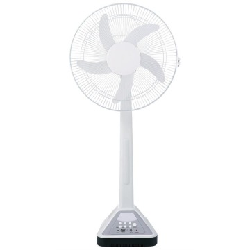 16 Inch AC/DC Solar Rechargeable Electric Pedestal Fan with Remote Control