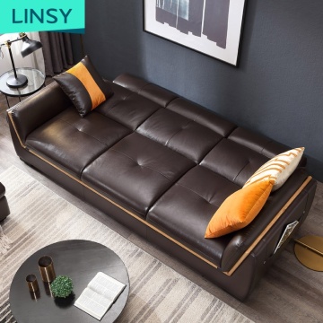 Linsy tapicerował nowoczesne skórzane sofa