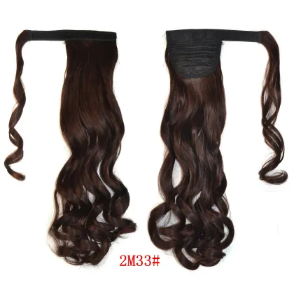 Long culry cambodian blonde elastic pony tail bands pony tail hair extension