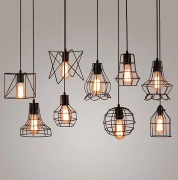 Any Color Iron Cage Edison Bulb Light Fixtures