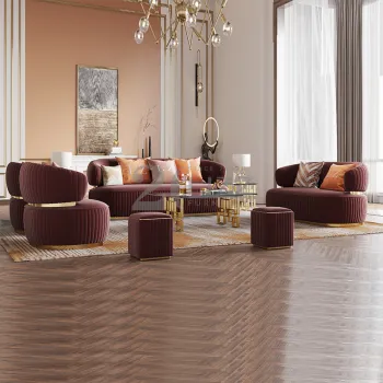 Royal Luxury Living Room Furniture Modern 1+2+3 Sectional Fabric Sofas