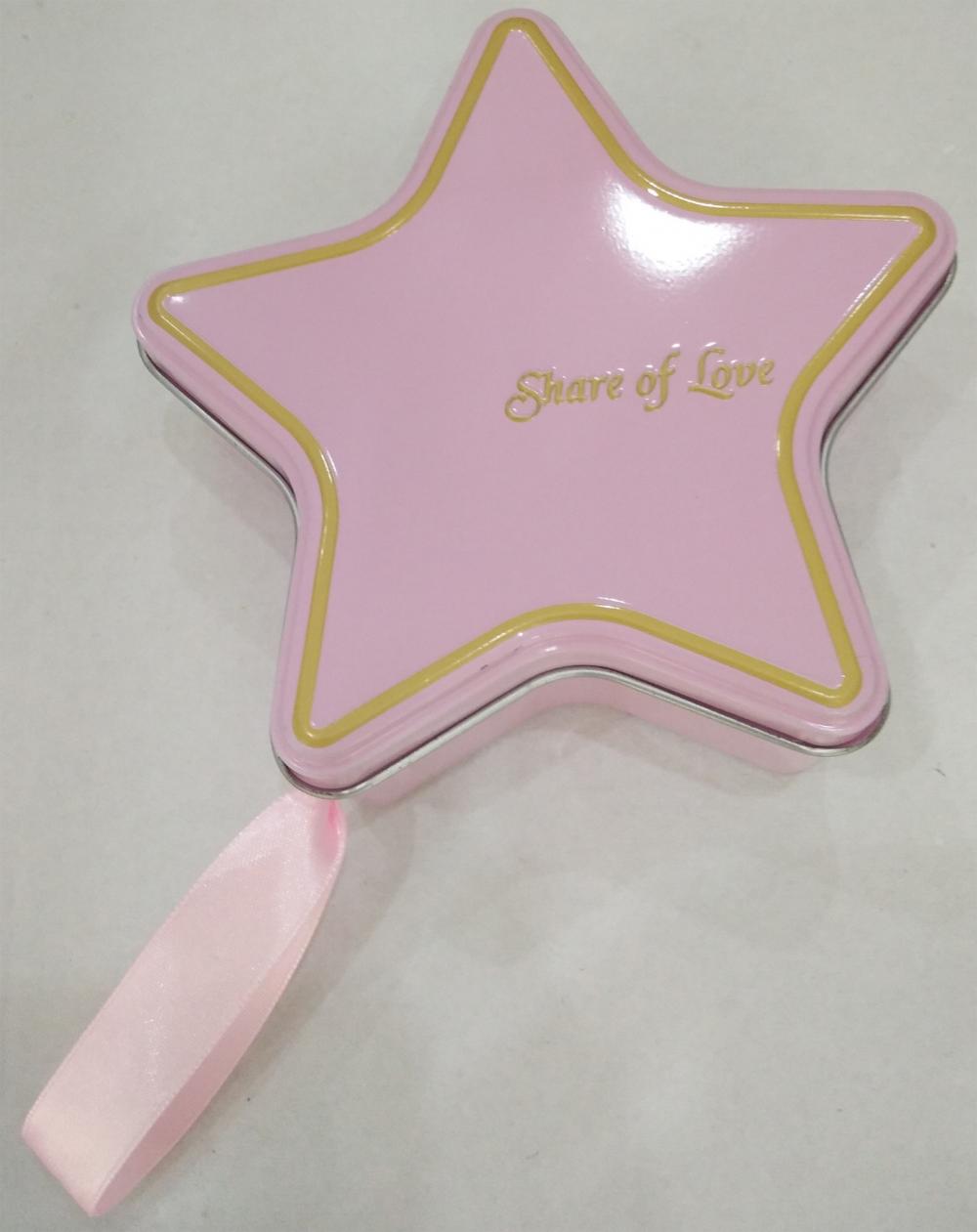 Custom printed star shape tin boxed for cookies