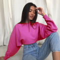 Women`s Pullover Cropped Crewneck Sweatshirt