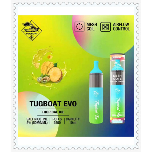 Pod Disposable Pod Tugboat Evo a frappé 4500 bouffées