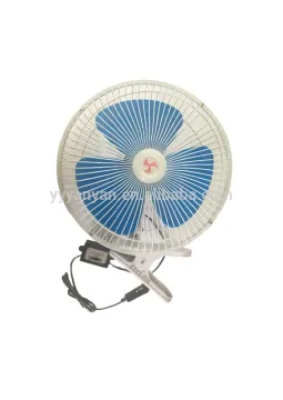 12V 10 inch car/auto/bus oscillating mini fan with clip & speeds switch