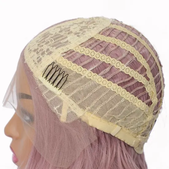 synthetic hair wigs pink black heat resistant fib,synthetic Short Mono top ombre wave lace front lac wigs with lace front