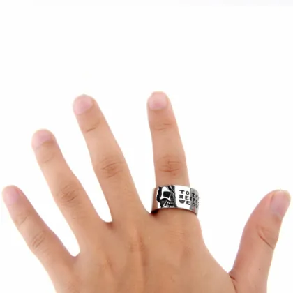 High polished Half face inspiration skull ring