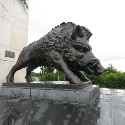 Western garden popular bronze plush wild boar statue for sale