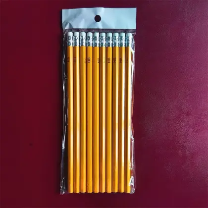 7 Wooden Printing HB Pencil With Rubber Tip