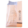 Recyclebare aangepaste afdrukkraft Kraft Paper Bread Gusset Pouch met helder venster