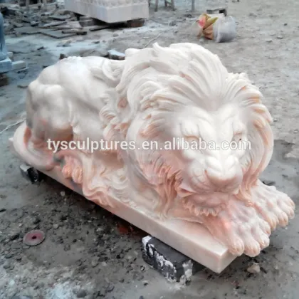 marble sleeping lion statue