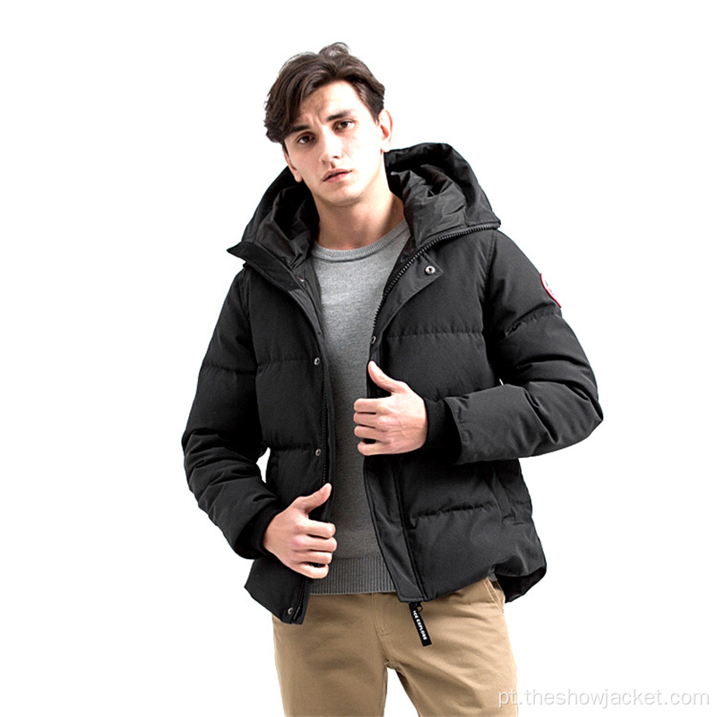 Jaqueta de inverno masculina personalizada de fábrica com capuz