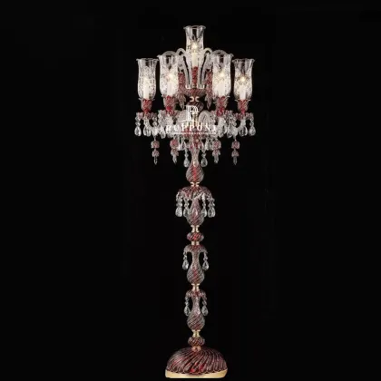 Bohemia Classic Style Red Crystal Table Lamp - 2 Lights E14 Bedroom Dining Room
