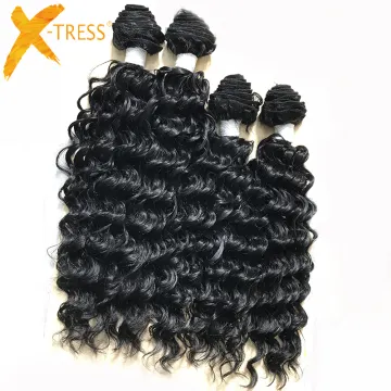 New Wholesale Synthetic Hair Weft black color  Deep Wave Heat Resistant Synthetic Hair Extension For Women