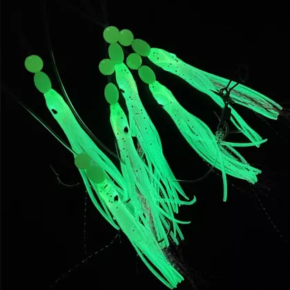 OUNA High Carbon Steel Fishing Gear: Luminous Lure Sabiki Squid Rigs for Sea Fishing