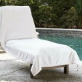 Lounge chair beach towel covers with side pockets