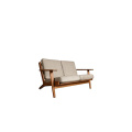 Contemporary Wooden Frame Fabric 2-Seater Lounge Sofa