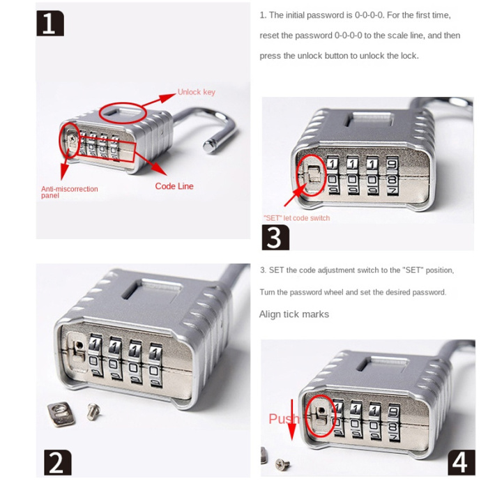 Комбинированные 4 -цифровые замок сплав с паролем с паролем