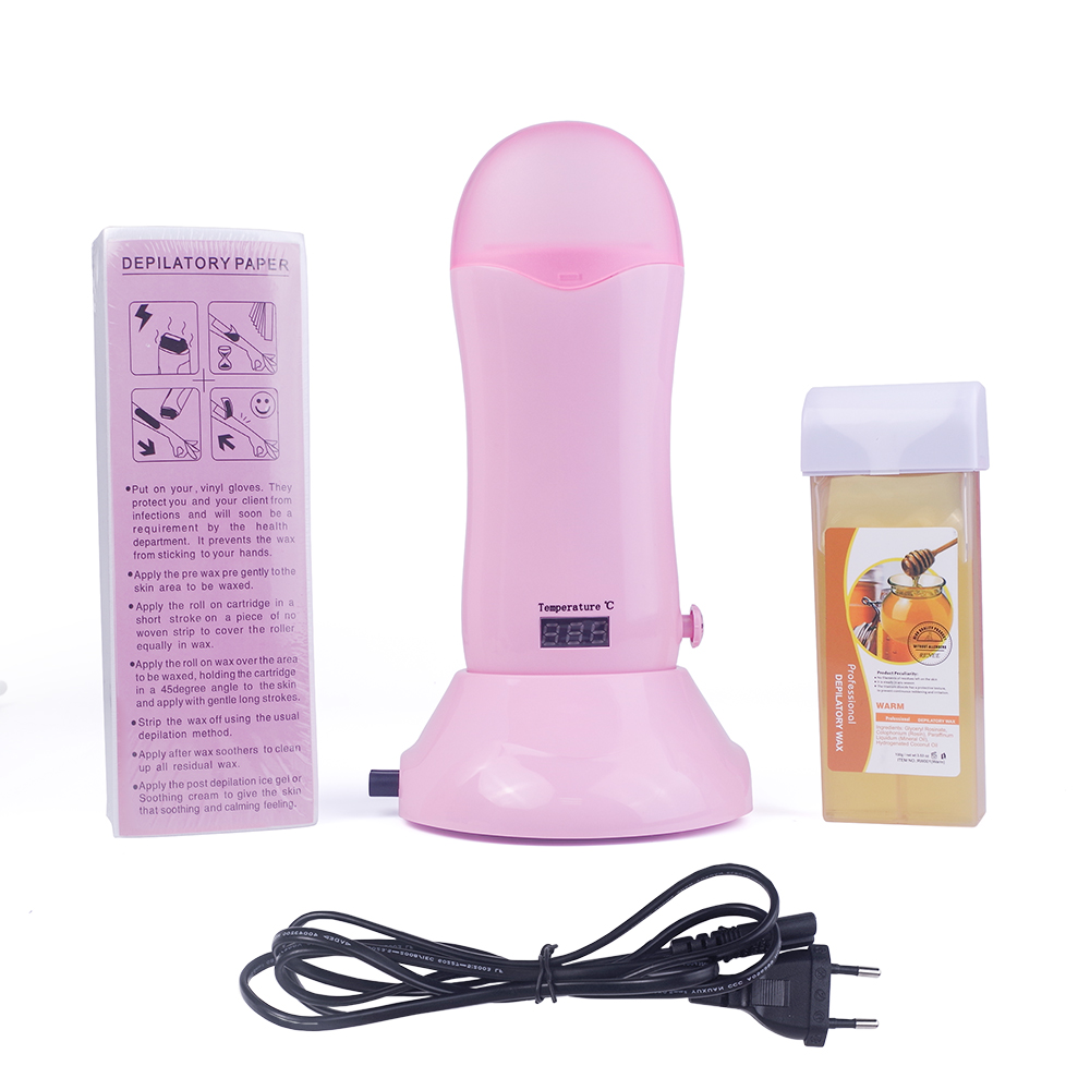 FOREVERLILY Electric Wax Warmer Rolling Depilatory Wax Heater Waxing Machine for Hair Removal Paraffin Heater with Honey Scent
