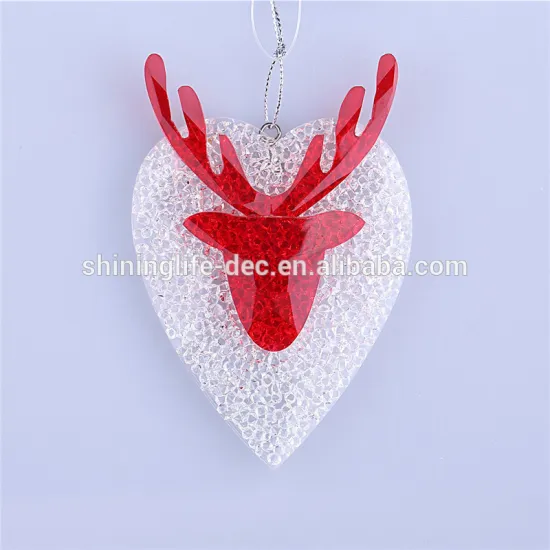 Clear crystal deer head and heart ornament new style indoor decoration