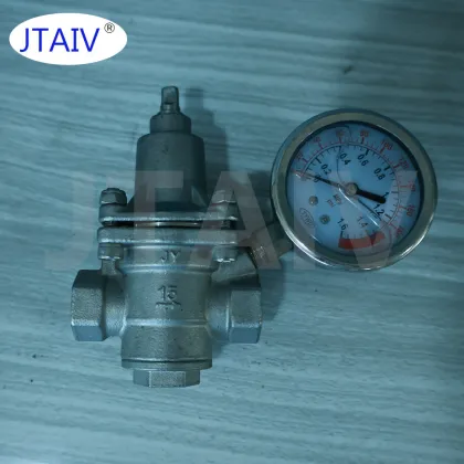 JTAIV High Pressure Adjustable Water Pressure Reducing Valve with Gauge: Custom Forged Piston Pressure Reducing Valves