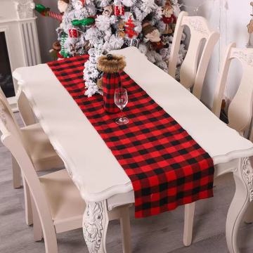 Red and Black Plaid Tablecloth & Runner: Festive Christmas Table Decorations