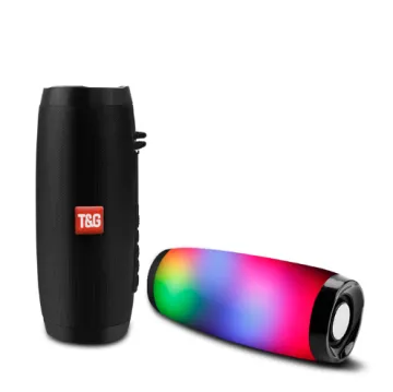2022 Trending TG157 LED Flashing Bluetooth Speaker: Waterproof Portable Outdoor Loudspeaker with Fabric Subwoofer and FM/AUX/TF Card Compatibility