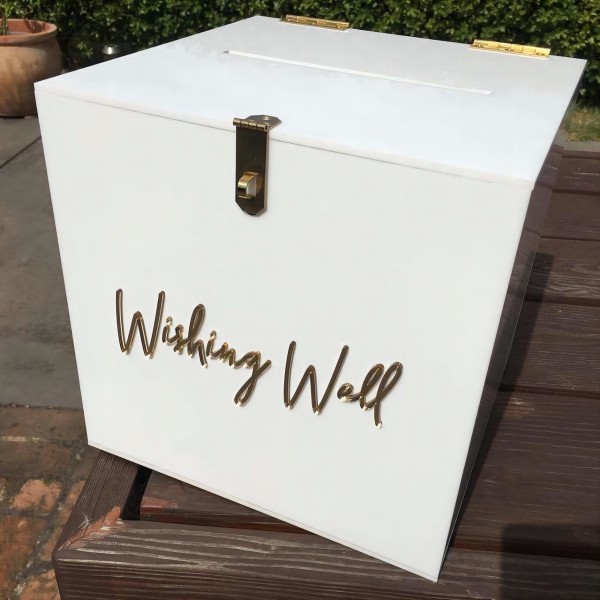 Custom Frosted Clear Acrylic Engagement Wishing Well Box for Wedding Event-5(1)