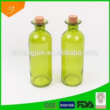 glass bottle with wooden lid, cheap glass bottle with printing