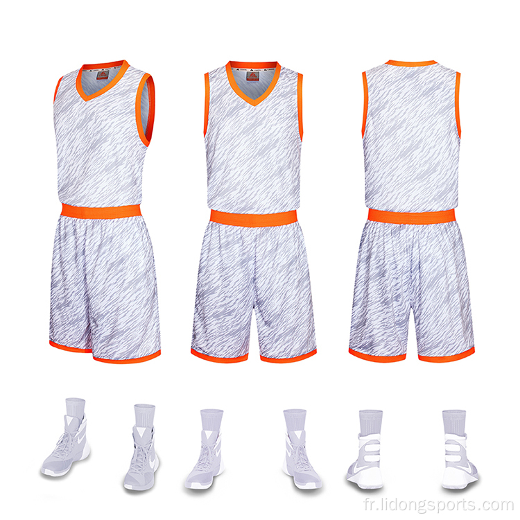 Design sublimé uniforme de basket-ball de camouflage vert